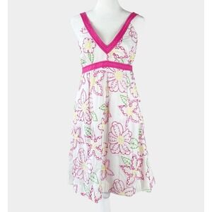 LILLY PULITZER Amber Fruit Punch Floral Embroidered Empire Waist Sundress Size 8